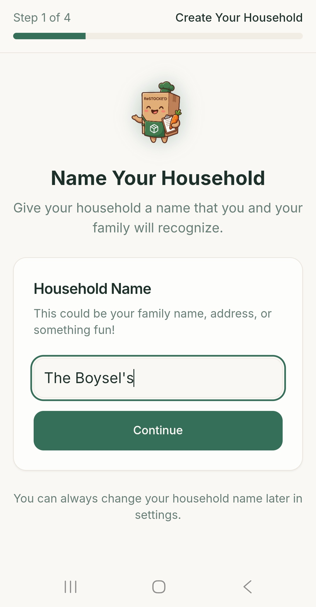 Step 02: Set Up Your Household
